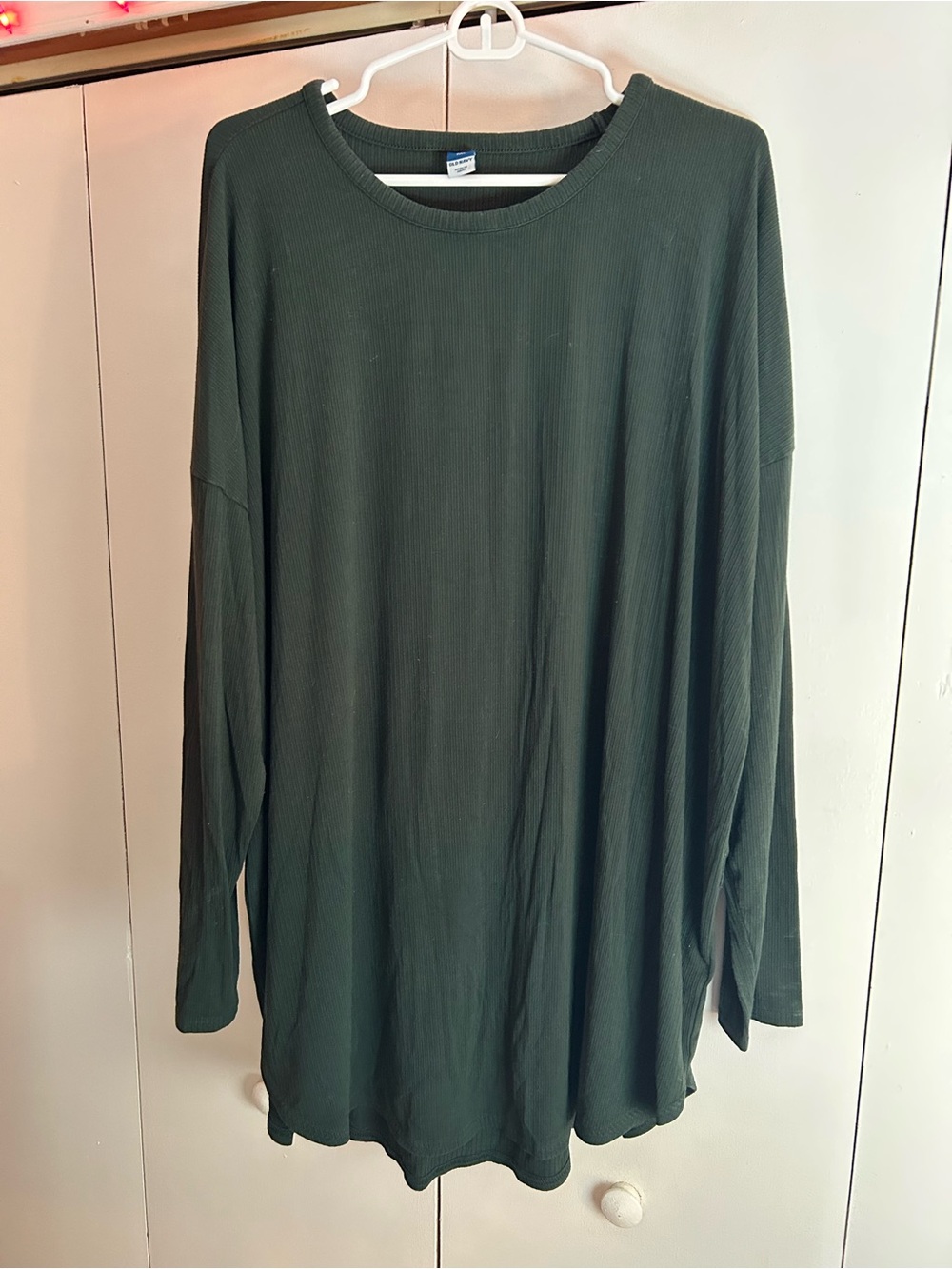 Old Navy Forest Green Ribbed Long-Sleeve Tunic Top